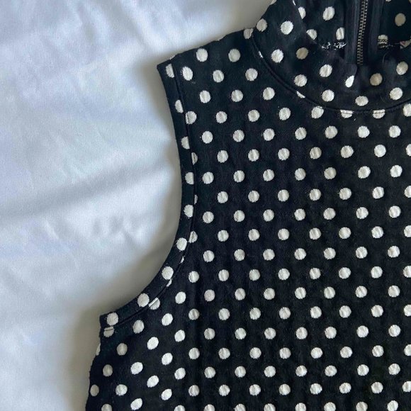 Anthropologie Polka Dot Mock Neck Tanktop - Picture 2 of 4